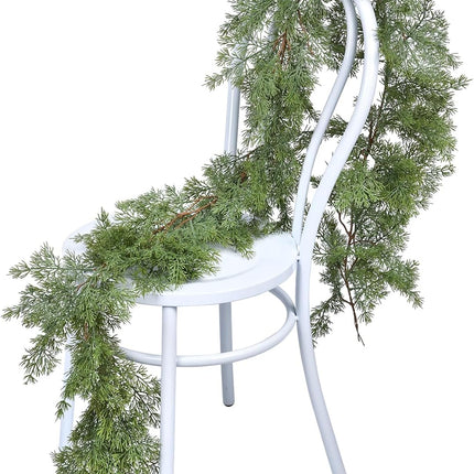 6Ft Christmas Pine Garland, Christmas Greenery Garland Realistic Cedar Artificial Cypress Garland for Holiday Mantel Fireplace Table Centerpiece Home Decoration