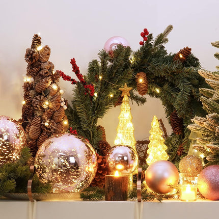 XmasExp Large Christmas Ornaments Christmas Ball Ornaments Pink Giant Shatterproof Christmas Ornaments Mercury Ball Christmas Tree Ornaments for Holiday Party (Pink, 6.0" (2pcs))