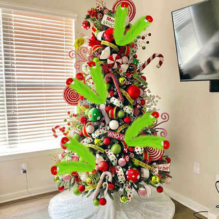 2 Pcs Christmas Tree Picks 27 Inch,Green Furry Legs for Christmas Tree Topper Wreath Vase Filler,Christmas Tree Decorations
