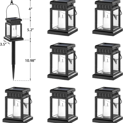 Solpex Solar Pathway Lights 8 Pack Led Outdoor Hanging Lanterns Solar Lights With Stake For Walkway, Ip64 Waterproof Decorative