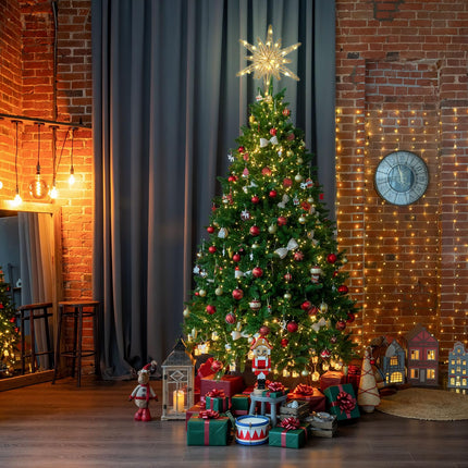 Christmas Tree Star Decorations, 13inches Metal Hollow Design, 20 LED Lights，Sparkling Tree Toppers Christmas Decorations Light up Your Christmas, Star Tree Topper Decorations for Home Holiday Party