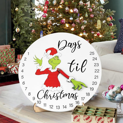 DAZONGE Christmas Decorations Welcome Sign | Christmas Countdown Advent Calendar for All Ages | 12'' Wooden Christmas Wreath with Easel for Door Wall Mantel Decor | Christmas Decor