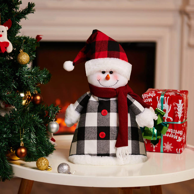 Skylety Large Snowman Tree Topper Christmas Snowman Tree Topper Ornaments with Hat and Scarf for Winter Supplies Christmas Decorations Wonderland Home Party