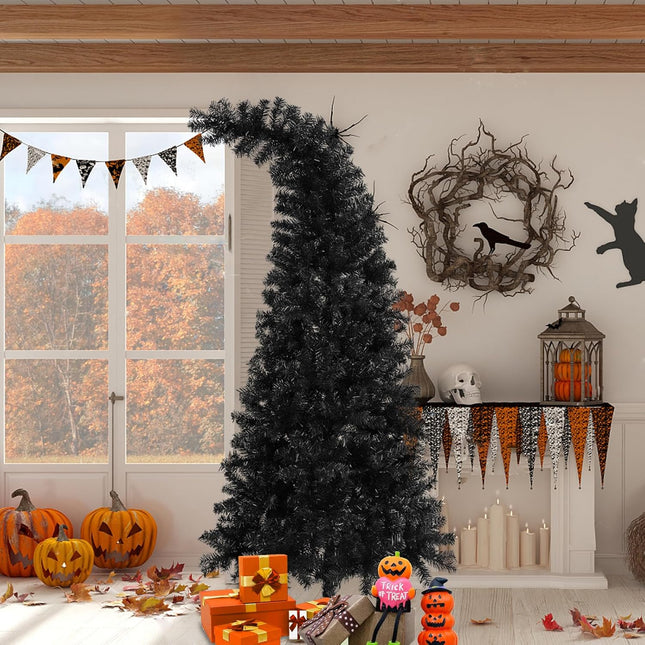 BDL 6.5ft Artificial Black Christmas Tree Outdoor Bendable Black Christmas Tree Halloween Tree for Home, Office, Outdoor, Indoor Decor