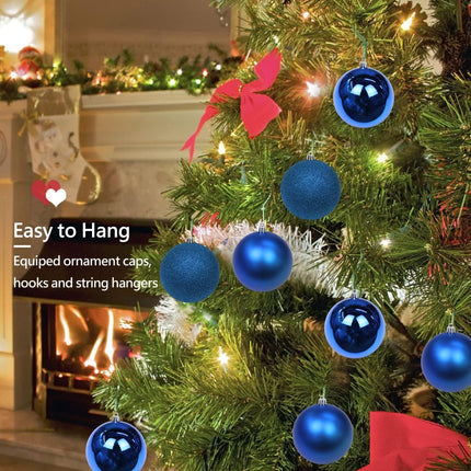 3.94" Large Christmas Balls Shatterproof Navy Blue Christmas Ornaments 6 Pcs Big Christmas Ornaments Balls for Christmas Tree Holiday Wedding Party Decoration