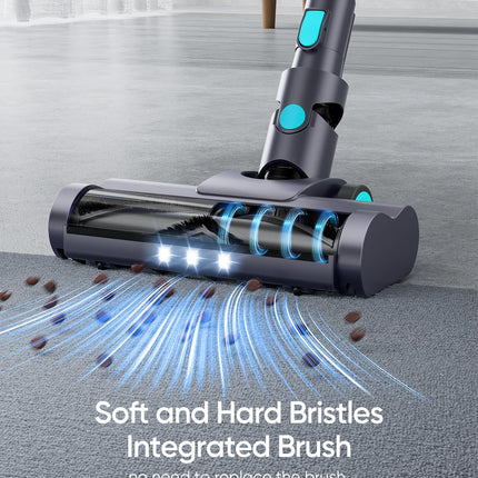 Cordless Vacuum Cleaner,23Kpa Powerful Cordless Vacuum,40 Mins Runtime,Detachable Battery,1.5L Dust Cup,6 In 1 Lightweight Cordless Stick Vacuum Cleaner For Hardwood Floor Pet Hair,Car,Blueblack
