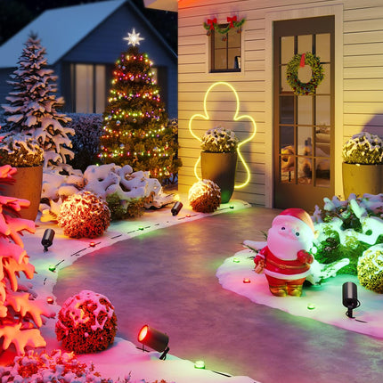 Govee Outdoor Ground Lights 2, 50ft Outdoor Lights for Christmas, 15 Pack RGBIC Pathway Lights with 100LM Warm White, IP67 Waterproof for Patio, 63 Scene Modes, Works with Alexa, Google Assistant