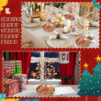 Soaoo Festive Gumdrop Tree Christmas Nostalgic Gum Drops Artificial Tree for Table Centerpiece Christmas Decorations for Tabletop Display Ornament Candy Themed Party Supplies Xmas(Bronze)