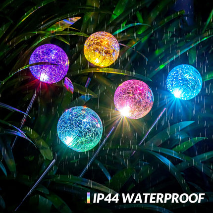 Solpex Solar Lights Garden, 3 Pack Solar Lights Outdoor, Christmas MultiColor Changing Garden Spheres Large Outdoor Waterproof