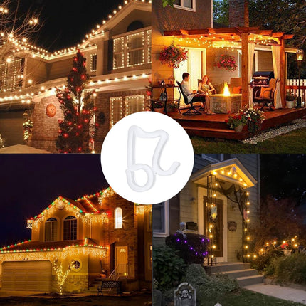 100pcs White Plastic Light Hanger Hooks, Christmas Light Gutter Clips, Weatherproof Gutter Clips for Hanging Outdoor Lights Xmas Decoration String Lights