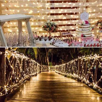 Solhice LED Curtain Lights Outside 30ft x 3ft for Backyard, 450 LED Plug in Christmas Fence String Lights Outdoor, Twinkle Lights Backdrop Waterproof for Patio Deck Décor, Warm White (Not Connectable)