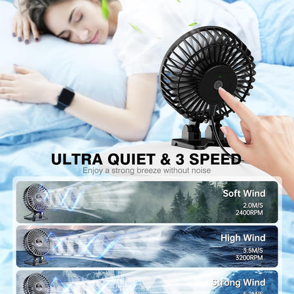 Jzcreater Usb Desk Fan, Mini Fan Portable, 3 Speeds Desktop Table Cooling Fan, Plug In Power Fan, Rotation Strong Wind, Quiet