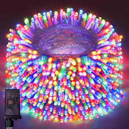 393Ft 1000LED Christmas Lights Outdoor Decorations 8 Modes & Memory Timer Christmas Lights with Plug in Waterproof Fairy String Lights for Xmas Wedding Party Holiday Decor