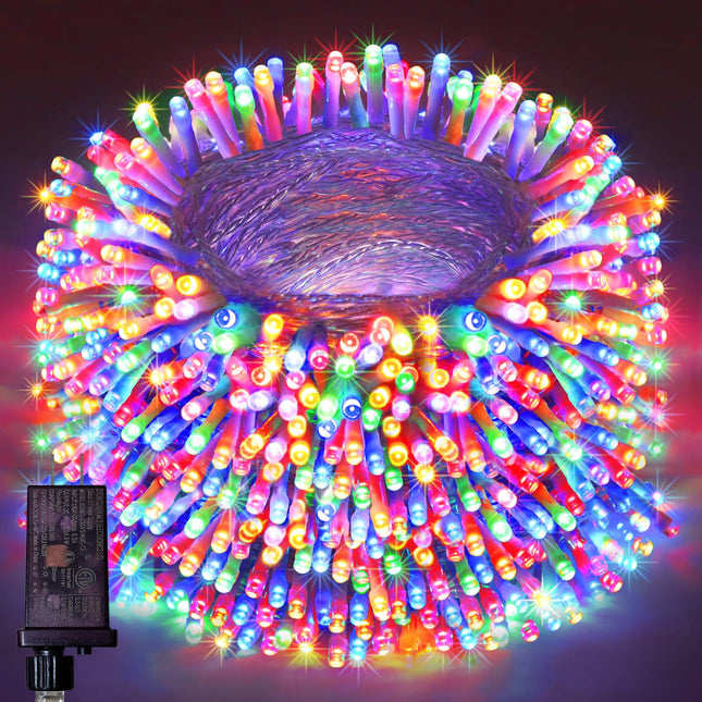393Ft 1000LED Christmas Lights Outdoor Decorations 8 Modes & Memory Timer Christmas Lights with Plug in Waterproof Fairy String Lights for Xmas Wedding Party Holiday Decor