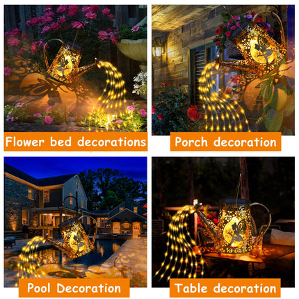 Solar Watering Can Lights, Unique Fairy Christmas s for Women Mom Grandma Birthday, Waterproof Outdoor Garden Decor Large Hanging Solar Lantern Fairy Lights for Patio Porch Yard Flowerbed Pathway