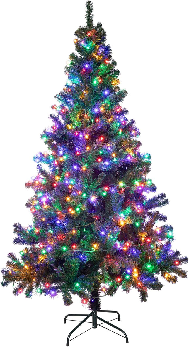 Sunnyglade 4Ft Premium Artificial Christmas Tree with 240 LED Multicolored String Lights (NOT Pre-Strung) & Rugged Metal Stand,8 Lighting Modes,400 Tips Full Tree,Xmas Decoration(4Ft,Multicolor)