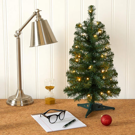 Nearly Natural 2ft. Green Artificial Christmas Tree with 35 LED Lights and 72 Bendable Branches