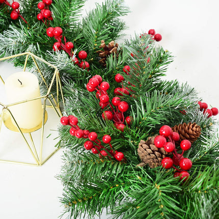 Artiflr 30 Pcs Christmas Red Berries Stems, 8Inch Artificial Christmas Picks for Christmas Tree Ornaments, DIY Xmas Wreath, Crafts, Holiday and Home Decor