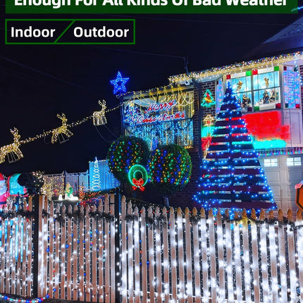 1500 LED Chrstmas String Lights, 492FT Super Long Christmas Lights with 8 Modes, Christmas Tree Lights with Timer Memory for Indoor Outdoor Tree Fence Garden Xmas Wedding Party Decor Cool White