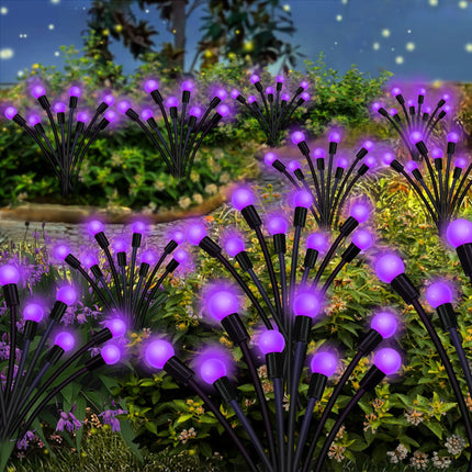 Kohlrabi Solar Garden Lights Outdoor, 4 Pack 40 LED Solar Purple Firefly Lights Waterproof, Sway by Wind, Solar Swaying Light for Yard Patio Backyard Garden Planter Flower Bed Pathway Decoration
