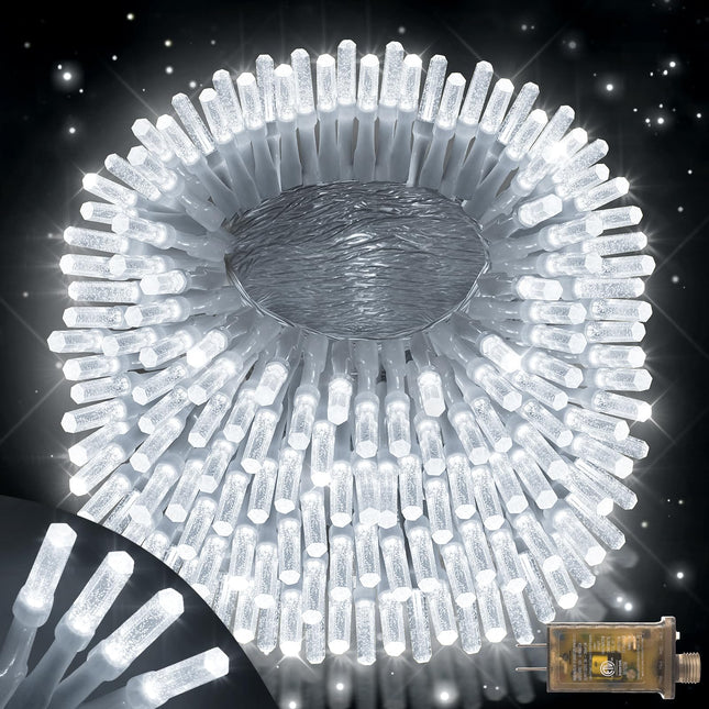 XURISEN d 403FT 1000 LED Christmas Lights Outdoor, Super Long String Lights 8 Modes & Memory Timer Plug in Fairy Lights for Home Xmas Tree Party Wedding Decor -Cool White