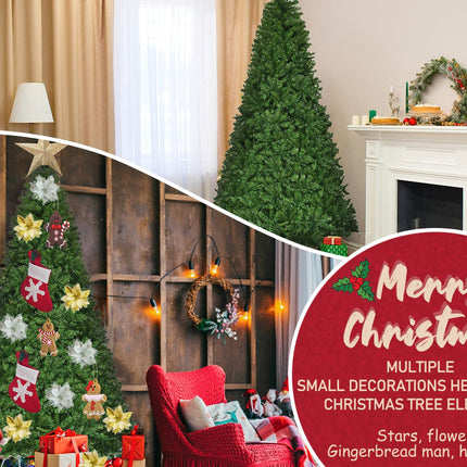 7.5ft Christmas Tree Unlit Arbol de Navidad 7.5 feet Artificial Xmas Tree with 1400 Tips Fluffy Spruce Tree with Decorations & Sturdy Stand Instead of Chucking Each Year, Green