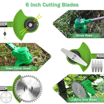 Cordless Electric Weed Wacker 36V Grass Trimmer,Weed Eater Cordless String Trimmer Battery-Powered,Electric Brush Cutter with 2 Battery and Charger