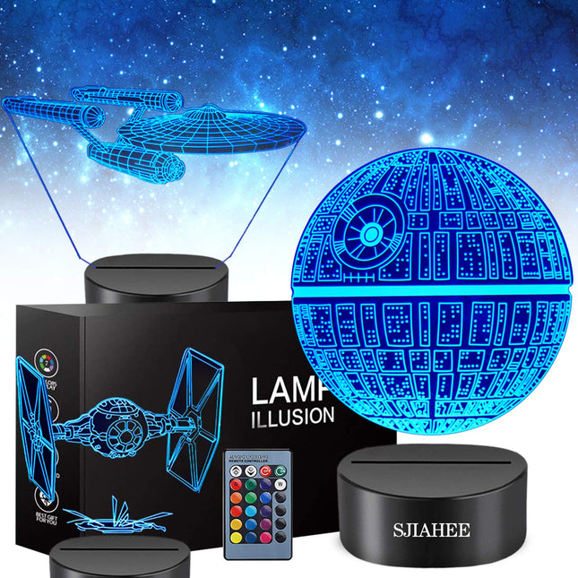 3D Star Wars Lamp -3 Patterns Night Light with Timing Remote Control and 16 Color Changing Decor lamp, Star Wars Toys Birthday and Christmas s for Boys Men Kids Fans