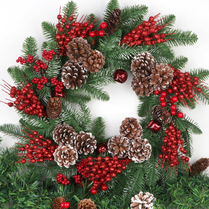 YIYA 6 Pack Red Artificial Glitter Berry Stems Fake Christmas Picks Decorative Plastic Berries for Christmas Tree Decor DIY Crafts Decoration Holiday Home Decor（11"）