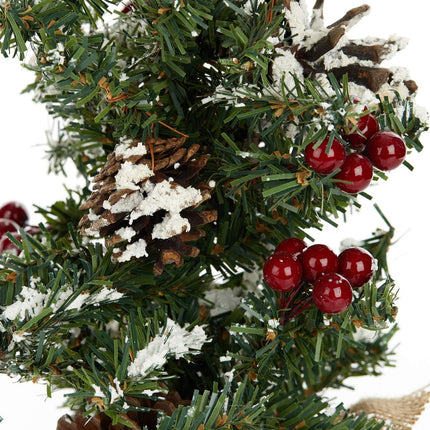 Christmas Tree with Flocking and Berries 12"