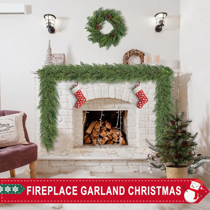 6 Ft Real Touch Christmas Garland,Thick and Lush，Soft Bendable, Lifelike Cedar Garland Realistic, Garlands for Decoration Christmas，Christmas Garland for Mantle,Thanksgiving Christmas Decorations