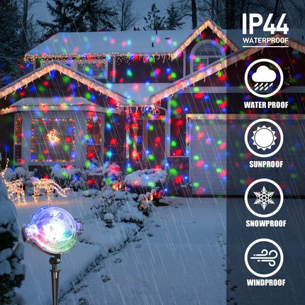 Vanthylit Christmas Projector Lights Outdoor Multi Function Rotating Falling Snow Projection for Xmas Moving Points Landscape Lights for Home Indoor Yard Garden Party with Not Include Battery