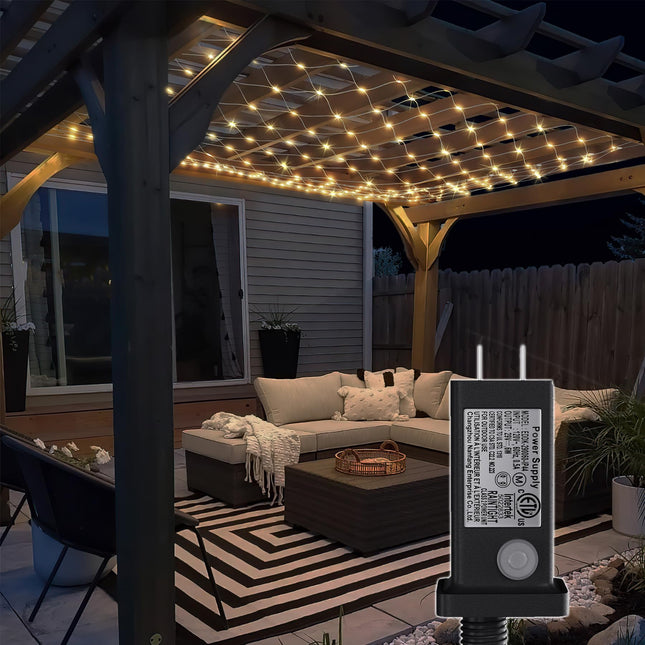 Eueasy Net Lights Outdoor, 360 LED Gazebo Net Lights, 12×12 FT Connectable Fairy Lights with 8 Lighting Modes, LED Net Lights for Bushes, Garden, Backyard, Holiday, Christmas