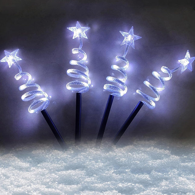 Outdoor Cone Christmas Tree Lights 14in Star Topped Artificial Lighting Christmas Trees Outside Decor for Xmas Holiday White