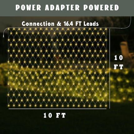 Net Lights Outdoor, 270 LED Christmas Net Lights for Bushes, Connectable mesh Lights with 8 Lighting Modes, 10×10 FT Waterproof Fairy Lights for Garden, Backyard, Holiday