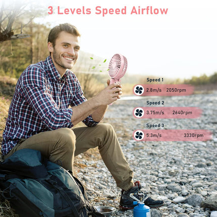 Personal Hand Held Fan 4800Mah Travel Cooling Fan Powerful Small Portable Fans Rechargeable Battery Operated Desktop Table Fan