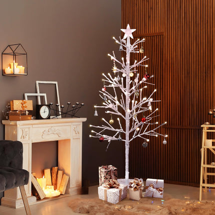 VINGLI 4ft Pre-lit Artificial Lighted Christmas Tree with 80 Warm White Lights,Star Topper, Xmas Tree Holiday Party Decorations with Sturdy Metal Stand