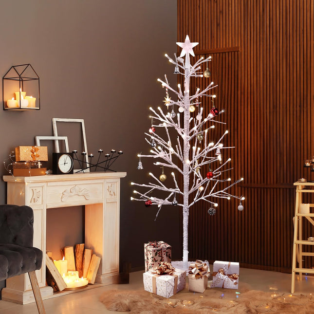 VINGLI 4ft Pre-lit Artificial Lighted Christmas Tree with 80 Warm White Lights,Star Topper, Xmas Tree Holiday Party Decorations with Sturdy Metal Stand