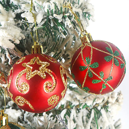 Christmas Ornaments Tree Decorations, 30ct Christmas Ball Decoration Set 2.36" Red Green and Gold Shatterproof Hanging Christmas Ornaments for Xmas Trees Decor Christmas Holiday Party