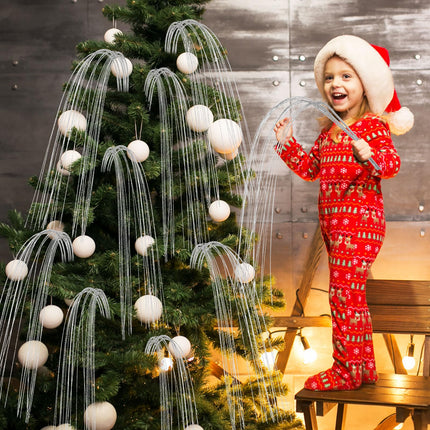 30 Pcs Long Glitter Firework Spray Picks 35.5 Inch Soft Christmas Curly Willow Sparkle Pine Sticks Dazzling Xmas Tree Ornaments for Mantel Fireplace Door Tree Winter Wreath Home Vase Decor(Silver)