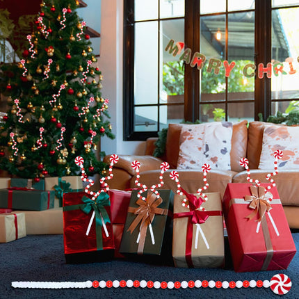 35 Pcs Candy Cane Christmas Tree Decorations, Red and White Christmas Tree Picks, Woolen Candy Shape Curly Picks Candy Cane Ornaments Christmas Decorations for Xmas Tree Topper Home Vase Wreath Decor