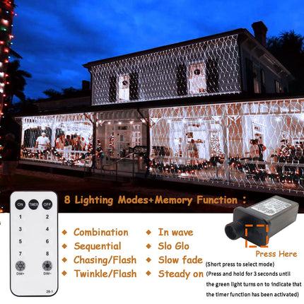 ZAIYW 660 LED Net Lights 20Ft x 13Ft Large Christmas Net Lights Plug in, Waterproof Outdoor Mesh Lights with Remote Control Timer for Bushes Garden Tree Holiday Decor (Cool White)