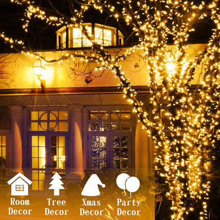295FT 900 LED Christmas Lights Outdoor Indoor, LED Warm White String Lights with 8 Modes Remote, Timer & Memory Function Tree Lights Twinkle Lights Plug in for Garden Party Holiday Decor