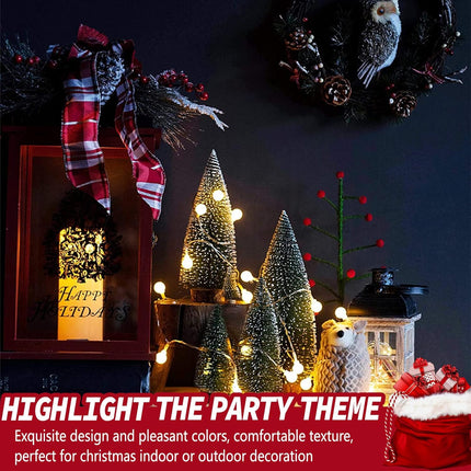 Desktop Miniature Pine Tree Mini Christmas Trees Tabletop Christmas Tree Small Pine Tree Bottle Brush Trees for Christmas Decor Christmas Party Home Table Craft Decorations