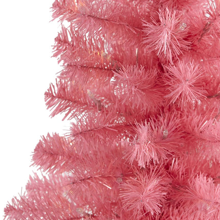 Nearly Natural 2ft. Pink Artificial Christmas Tree with 35 LED Lights and 72 Bendable Branches