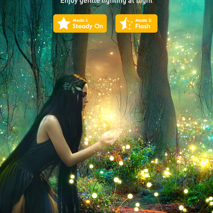 Solar Christmas Outdoor Decoration - 4 Pack 48 LED Swaying Solar Pathway Lights with 2 Lighting Mode, Waterproof Solar Christmas Walkway Lights, Christmas Decoration for Outside Yard Lawn, Warm White