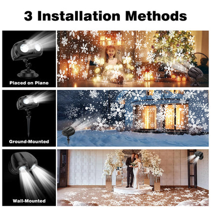 Snowflake Projector Lights Outdoor, IP65 Waterproof Owl Shaped Dynamic Led Christmas Projector Lights Outdoor with Remote Control, for Xmas, Party, Wedding and Patio, Indoor Outdoor