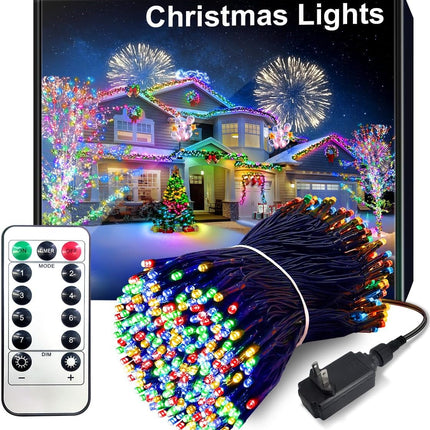 ACAN 100FT Christmas Lights, 300 LED Outdoor String Lights, Multicolor Fairy Lights, Waterproof 8 Modes Plug in Easter Lights for Patio Bedroom Holiday Party Christmas Tree Wedding Garden
