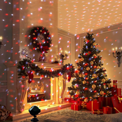 Vanthylit Christmas Projector Lights Outdoor Multi Function Rotating Falling Snow Projection for Xmas Moving Points Landscape Lights for Home Indoor Yard Garden Party with Not Include Battery