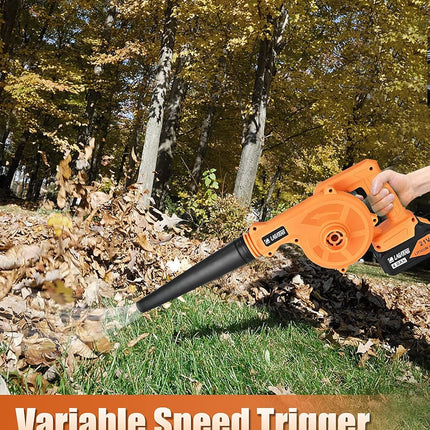 Blower Cordless，with 21V 4.0 Ah Lithium Battery Powered , 2 in 1 Sweeper & Vacuum for Clearing Dust,,Car Vacuum, Patio/Deck/Garden Cleaning, Garage Dusting